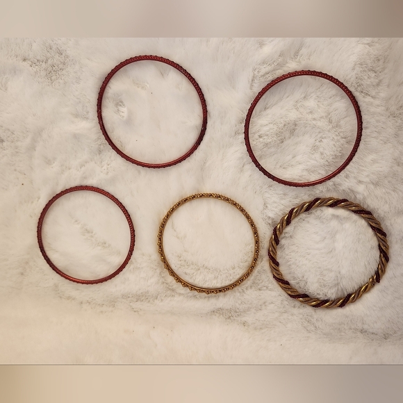 Set of 5 metal bracelet - Picture 2 of 4